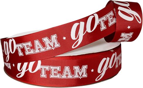 Morex Go Team Ribbon, Double Face Satin, 7/8 inch by 20 Yards, Red in Kuwait