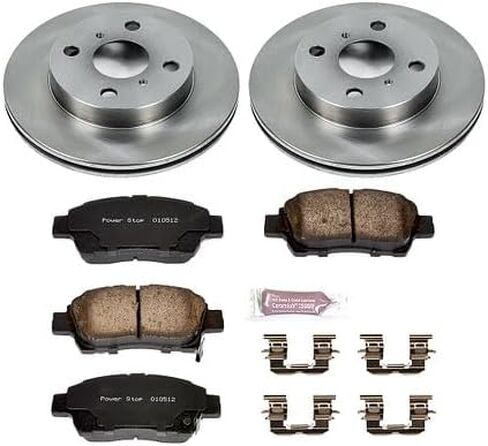 PowerStop Front Brake Kit for Toyota Echo 2000 - Z17 Ceramic Brake Pads & Disc Rotors Replacement, KOE5223 in Kuwait