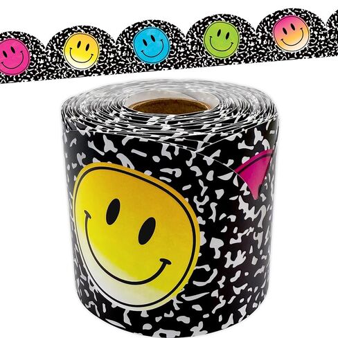 Teacher Created Resources Brights 4Ever Smiley Faces Die-Cut Rolled Border Trim (TCR9264) in Saudi Arabia