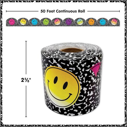 Teacher Created Resources Brights 4Ever Smiley Faces Die-Cut Rolled Border Trim (TCR9264) in Saudi Arabia