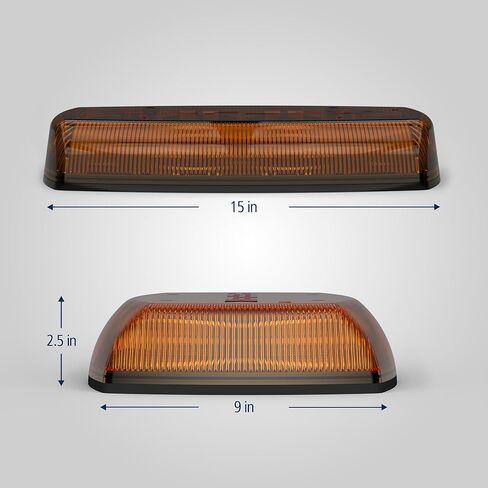 ECCO LED Mini Bar Amber 15 Inch Roof Top Light Bar 12V 24V for Cars Trucks Snow Plow Vehicles Warning Caution Lights, 5 year Warranty in Kuwait