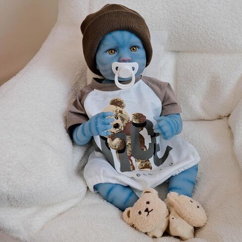 19 Inch 48cm Anatomically Correct Alien Reborn Baby Boy Doll Full Silicone Real Life Newborn Dolls that Look Real and Feel Real Gift Set for Kids 3+ and Collectors in Saudi Arabia
