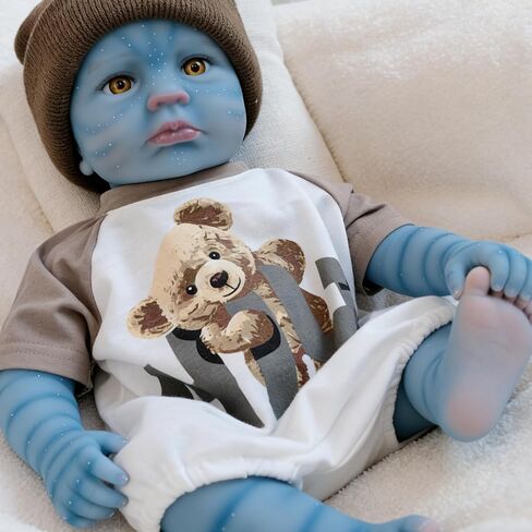 19 Inch 48cm Anatomically Correct Alien Reborn Baby Boy Doll Full Silicone Real Life Newborn Dolls that Look Real and Feel Real Gift Set for Kids 3+ and Collectors in Saudi Arabia