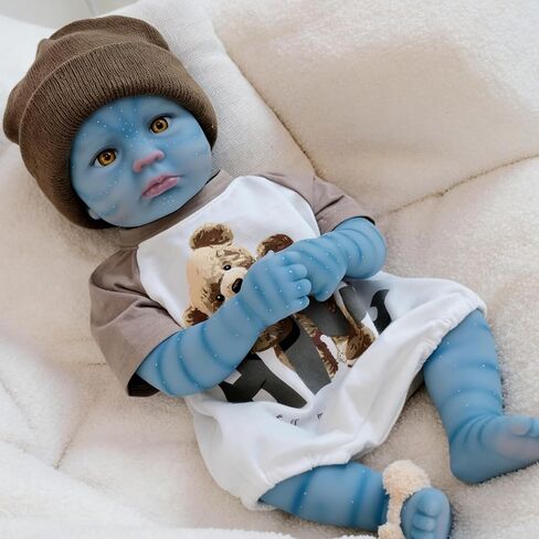 19 Inch 48cm Anatomically Correct Alien Reborn Baby Boy Doll Full Silicone Real Life Newborn Dolls that Look Real and Feel Real Gift Set for Kids 3+ and Collectors in Saudi Arabia