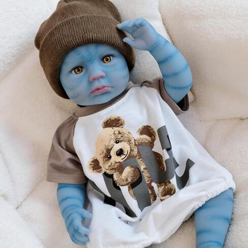 19 Inch 48cm Anatomically Correct Alien Reborn Baby Boy Doll Full Silicone Real Life Newborn Dolls that Look Real and Feel Real Gift Set for Kids 3+ and Collectors in Saudi Arabia