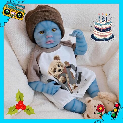 19 Inch 48cm Anatomically Correct Alien Reborn Baby Boy Doll Full Silicone Real Life Newborn Dolls that Look Real and Feel Real Gift Set for Kids 3+ and Collectors in Saudi Arabia