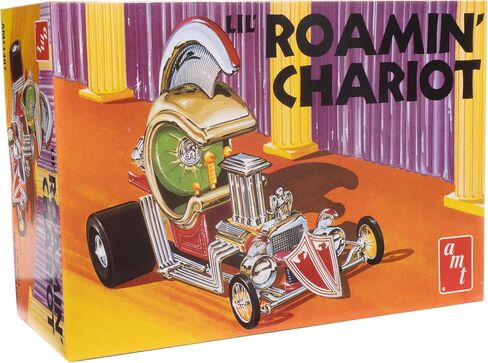 AMT Li’l Roamin’ Chariot Show Rod Model Kit 1:25 Scale – Retro Reissue of 1971 Classic Design, 100+ Parts, Chrome & Vinyl Details, Colorful Decals – Skill Level 2 – Paint & Glue Required in Kuwait