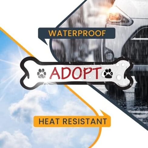 Magnet Me Up Adopt Dog Bone Car Magnet Decal, 2x7 Inches, Heavy Duty Automotive Magnet for Car Truck SUV in Kuwait