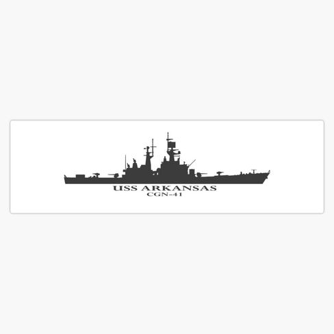 USS Arkansas CGN-41 Silhouette in Gray Magnetic Reusable Bumper Vinyl Sticker 5" in Saudi Arabia