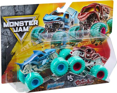 Monster Jam Official 1:64 Scale Diecast Truck 2-Pack Series 35 Megalodon vs Octon8er in Kuwait