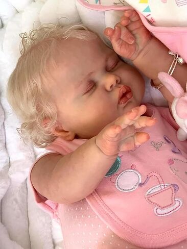 Reborn Baby Dolls Girl Looking Real Life 24 inch Toddler Reborn Doll Pickel with Blonde Hair Bebes de Silicona Reborns Weighted Doll for Newborn Toddlers Child Toys Age 6+ Girls in Saudi Arabia