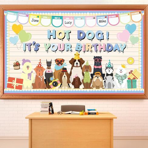 Pet Dog Bulletin Board Classroom Decorations Set Back to School Bulletin Board Dog Paw Paper Cutouts Borders Motivational DIY Birthday Banners for Nursery Chalkboard Wall Door Decor Teachers Supplies in Kuwait
