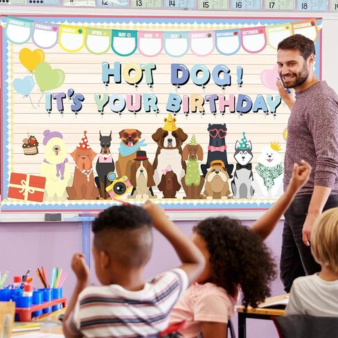 Pet Dog Bulletin Board Classroom Decorations Set Back to School Bulletin Board Dog Paw Paper Cutouts Borders Motivational DIY Birthday Banners for Nursery Chalkboard Wall Door Decor Teachers Supplies in Kuwait
