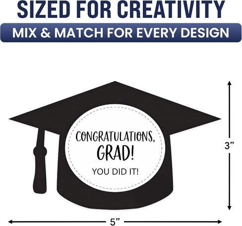 Graduation Cap Paper Cutouts 100pcs | Bulletin Board Cut Outs for Grad Party Decorations, Classroom, Table Decor in Kuwait