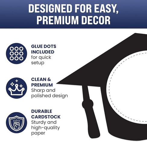 Graduation Cap Paper Cutouts 100pcs | Bulletin Board Cut Outs for Grad Party Decorations, Classroom, Table Decor in Kuwait