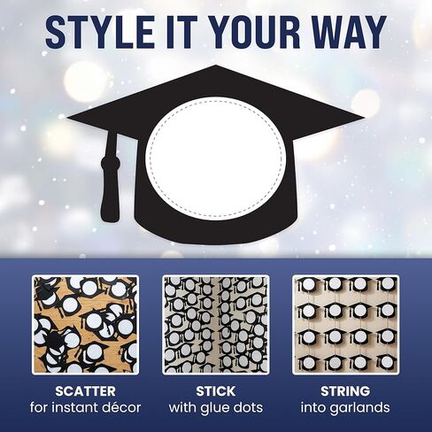 Graduation Cap Paper Cutouts 100pcs | Bulletin Board Cut Outs for Grad Party Decorations, Classroom, Table Decor in Kuwait