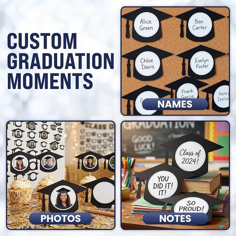 Graduation Cap Paper Cutouts 100pcs | Bulletin Board Cut Outs for Grad Party Decorations, Classroom, Table Decor in Kuwait