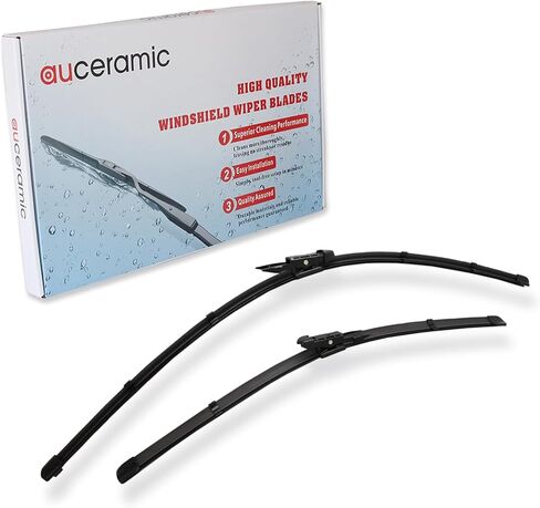 AUCERAMIC 2 شفرات ممسحة تناسب BMW 320i 340i 328i 328d 330e 335i 330i M3، Mercedes-Benz CLA250 CLA45 AMG استبدال # 3397118929، 61612159627، 61612241375 شفرات ممسحة الزجاج الأمامي للمعدات الأصلية in Kuwait