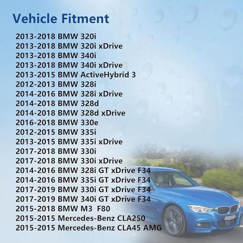 AUCERAMIC 2 شفرات ممسحة تناسب BMW 320i 340i 328i 328d 330e 335i 330i M3، Mercedes-Benz CLA250 CLA45 AMG استبدال # 3397118929، 61612159627، 61612241375 شفرات ممسحة الزجاج الأمامي للمعدات الأصلية in Kuwait
