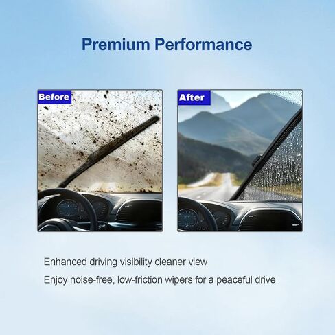 AUCERAMIC 2 شفرات ممسحة تناسب BMW 320i 340i 328i 328d 330e 335i 330i M3، Mercedes-Benz CLA250 CLA45 AMG استبدال # 3397118929، 61612159627، 61612241375 شفرات ممسحة الزجاج الأمامي للمعدات الأصلية in Kuwait