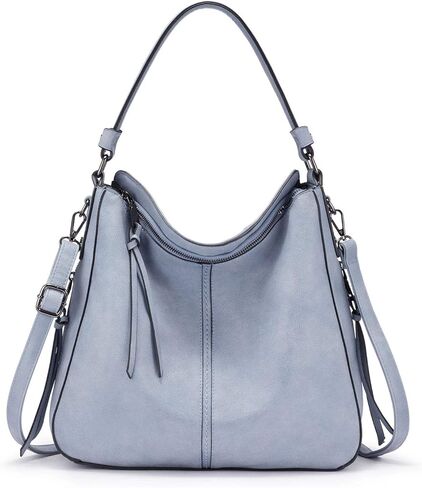 Realer Hobo Crossbody Bags for Women Designer Faux Leather Hobo Handbags Retro Large Size Shoulder Bag Bucket Purse in Saudi Arabia