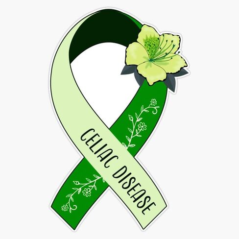 Magnet Celiac Disease Awareness, Celiac Disease Ribbon Magnetic Vinyl Sticker 5" in Kuwait