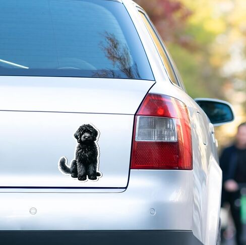 مغناطيس أسود لطيف من Goldendoodle لخزانة ثلاجة السيارة - 5 بوصات مغناطيس ألوان مائية لطيف على شكل كلب دودل لطيف in Kuwait
