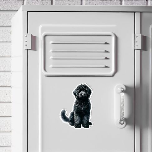 مغناطيس أسود لطيف من Goldendoodle لخزانة ثلاجة السيارة - 5 بوصات مغناطيس ألوان مائية لطيف على شكل كلب دودل لطيف in Kuwait