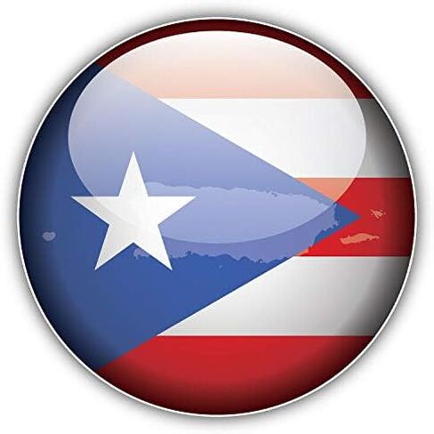 Magnet Puerto Rico Glossy Flag Map Label Flexible Vinyl Magnet Waterproof Car Magnetic Bumper Sticker 5" in Saudi Arabia