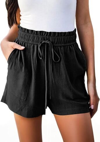 Hody Lovy Linen Beach Vacation Shorts for Women Dressy Casual Summer Outfits 2025 Comfy Trendy Clothing in Saudi Arabia