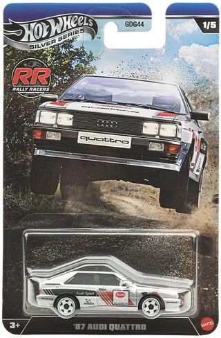 سيارة لعبة من سلسلة Hot Wheels Silver Rally Racers '87 Audi Quattro [فضية] 1/5، بمقياس 1:64 in Kuwait