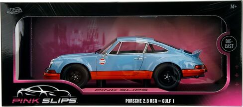 Jada Pink Slips 1973 Porsche 911 RSR - 1:18 Scale Diecast Model with Gulf Livery, Opening Doors and Working Steering - for Collectors and Enthusiasts 14+ - Blue and Orange in Saudi Arabia