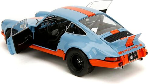 Jada Pink Slips 1973 Porsche 911 RSR - 1:18 Scale Diecast Model with Gulf Livery, Opening Doors and Working Steering - for Collectors and Enthusiasts 14+ - Blue and Orange in Saudi Arabia