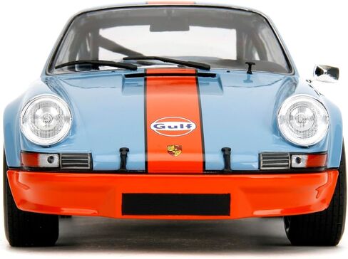 Jada Pink Slips 1973 Porsche 911 RSR - 1:18 Scale Diecast Model with Gulf Livery, Opening Doors and Working Steering - for Collectors and Enthusiasts 14+ - Blue and Orange in Saudi Arabia