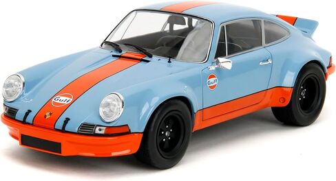 Jada Pink Slips 1973 Porsche 911 RSR - 1:18 Scale Diecast Model with Gulf Livery, Opening Doors and Working Steering - for Collectors and Enthusiasts 14+ - Blue and Orange in Saudi Arabia