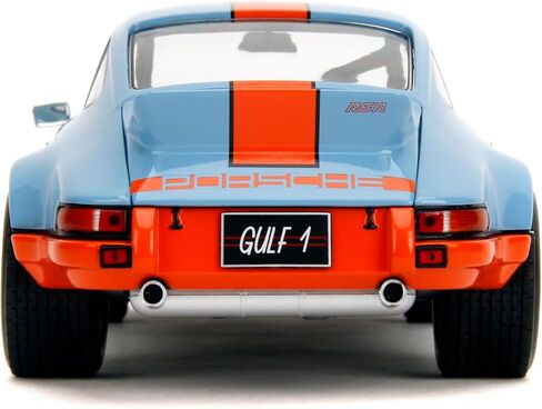 Jada Pink Slips 1973 Porsche 911 RSR - 1:18 Scale Diecast Model with Gulf Livery, Opening Doors and Working Steering - for Collectors and Enthusiasts 14+ - Blue and Orange in Saudi Arabia