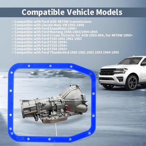 93106 Gearbox Oil Pan Gasket Replacement for Ford AOD 4R70W Transmission for Expedition 1996 for Crown Victoria 1993 1995 for F100 F150 for Lincoln Mark VIII, Replacement Part Rubber Blue in Saudi Arabia