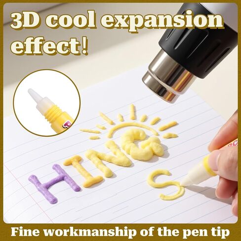 Honoson 48 Pcs Magic Puffy Neon Gel Pens Bulk 6 Color Bubble Popcorn Paint Pen 3D Art Foam Texture DIY Bubble Popcorn Drawing Markers for Xmas Kids Art Painting Supplies for Home School Birthday Gift in Kuwait