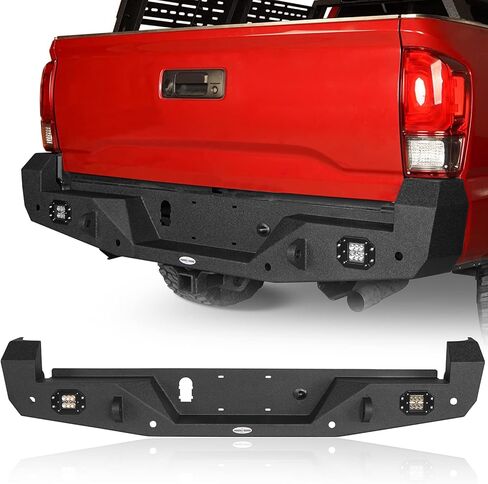 Hooke Road Tacoma Rear Bumper w/2 ×18W LED Lights for 3rd Gen Toyota Tacoma 2016 2017 2018 2019 2020 2021 2022 2023 in Kuwait