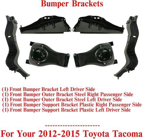 New Front Bumper Outer + Support Brackets Kit Left Driver & Right Passenger Side Direct Replacement For Toyota Tacoma 2012-2015 TO1065104 TO1043122 TO1042122 TO1043121 TO1042121 in Saudi Arabia