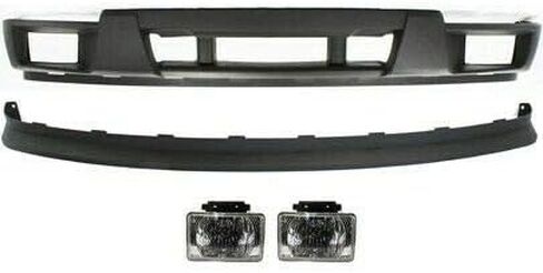 Front Bumper Cover Lower Valance Textured Black + Extension + Fog Lights Set For 2004-2012 Chevrolet Colorado GMC Canyon / 2006-2008 Isuzu i-280 i-290 i-350 i-370 in Saudi Arabia