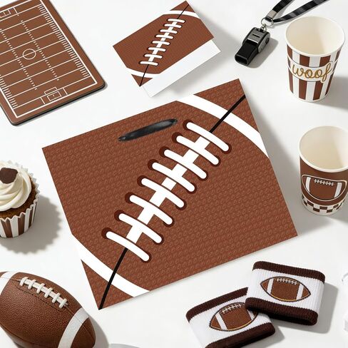YXYASR Large Football Gift Bag, Sports Gift Bag with Tissue Paper and Greeting Card with Envelope, Football wrapping paper Bag for Birthday, Game Day Football Party Supplies in Kuwait