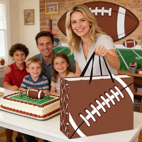 YXYASR Large Football Gift Bag, Sports Gift Bag with Tissue Paper and Greeting Card with Envelope, Football wrapping paper Bag for Birthday, Game Day Football Party Supplies in Kuwait