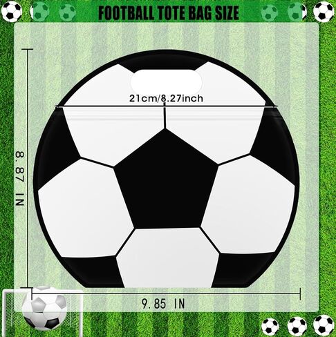 12 pcs Soccer Goodie Bags with Handles, Reusable Sealed Stand-Up Snack & Candy Treat Bags for Soccer Theme Birthday Party, Game Day Practice & Kids Boys Party Favors (12PCS #514) in Saudi Arabia