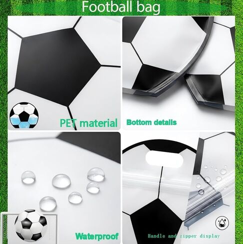 12 pcs Soccer Goodie Bags with Handles, Reusable Sealed Stand-Up Snack & Candy Treat Bags for Soccer Theme Birthday Party, Game Day Practice & Kids Boys Party Favors (12PCS #514) in Saudi Arabia