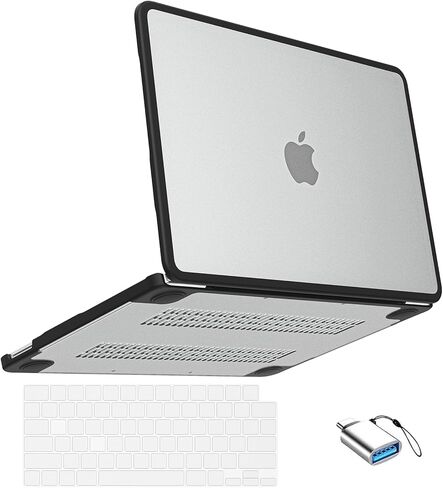 BlueSwan Anti-Cracking Hard Shell Case for MacBook Neo 13 inch 2026 A18 Pro Chip Model A3404, Anti-Scratch Soft TPU Bumper with Keyboard Cover & Type-C, Frosted Clear in Saudi Arabia