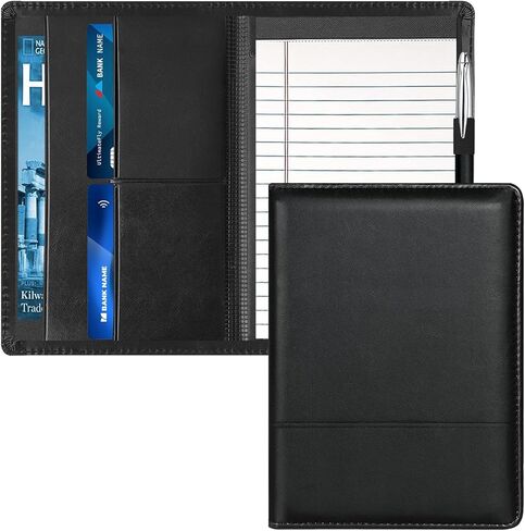 A5 Padfolio Business Portfolio Folder,Junior Size Document Folder Organizer, Padfolio with Interior Pocket and Pen Loop, 5 x 8 Writing Pad Included in Saudi Arabia