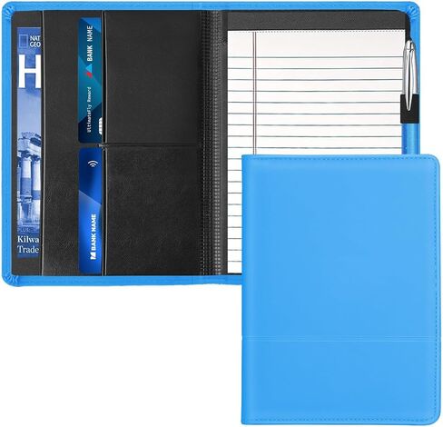 A5 Padfolio Business Portfolio Folder,Junior Size Document Folder Organizer, Padfolio with Interior Pocket and Pen Loop, 5 x 8 Writing Pad Included in Saudi Arabia