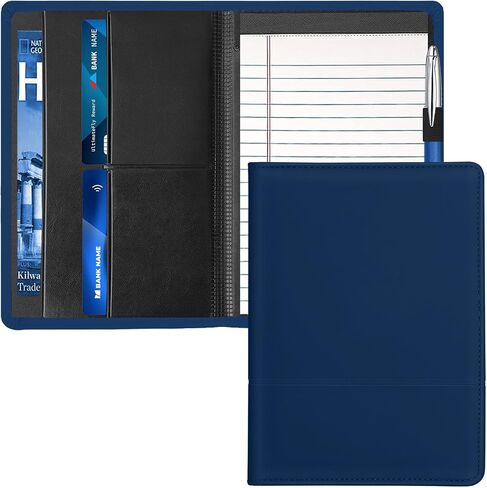 A5 Padfolio Business Portfolio Folder,Junior Size Document Folder Organizer, Padfolio with Interior Pocket and Pen Loop, 5 x 8 Writing Pad Included in Saudi Arabia
