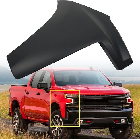 Plastic Front Bumper End Cap Extension Right Side Black Replacement for 2019 2020 2021 2022 Silverado 1500 GM1017110 in Kuwait